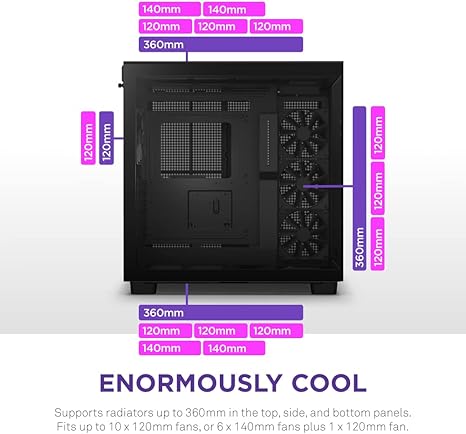 NZXT H9 Flow Edition ATX Mid Tower Case Black NZXT H9 Flow Edition ATX Mid Tower Case Black